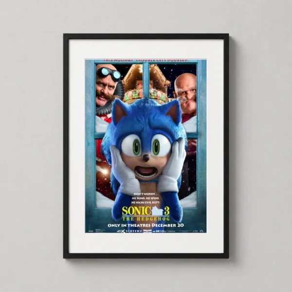 Sonic the Hedgehog 3 Movie Holiday Window Scene Movie Poster