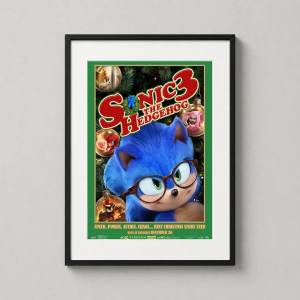 Sonic the Hedgehog 3 Christmas Festive Movie Poster