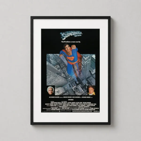 Superman 1978 The Movie Christopher Reeve Flying Vintage Movie Poster