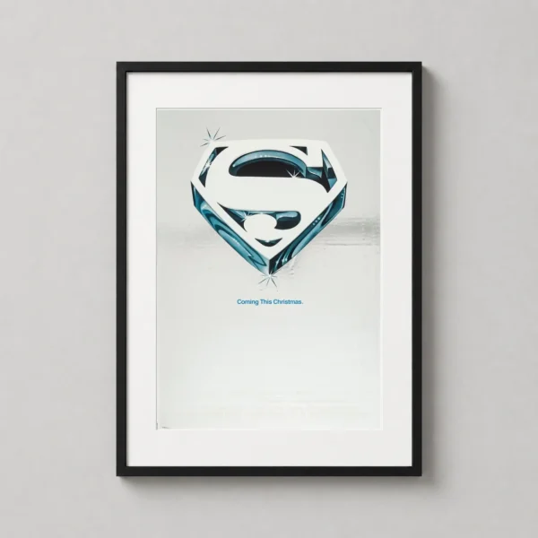 Superman 1978 Iconic Chrome S-Shield Movie Poster