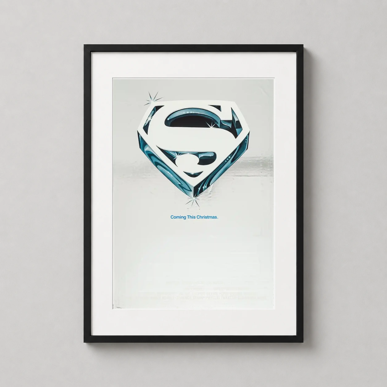 Superman 1978 Iconic Chrome — this minimalist 1978 movie poster features the legendary Superman