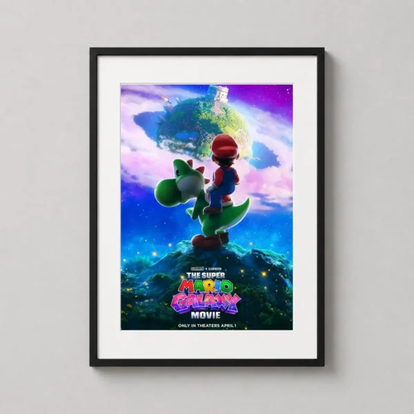 Super Mario Galaxy Movie Mario and Yoshi Space Adventure Movie Poster