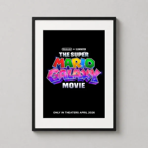 Super Mario Galaxy Movie 2026 Logo Nintendo Decor Movie Poster