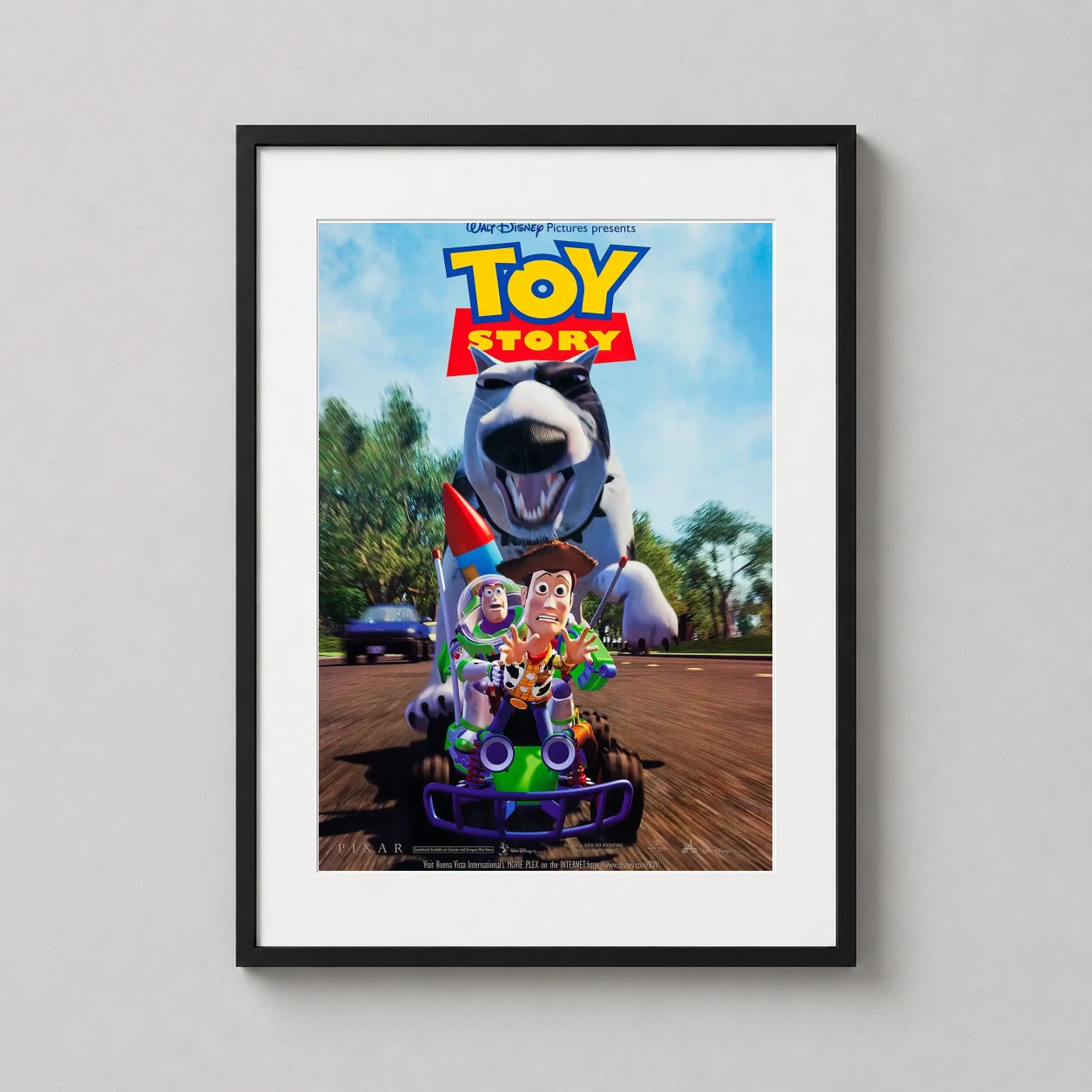 Toy Story Buzz Woody — high-octane 1995 Toy Story scene featuring Buzz Lightyear and Woody on