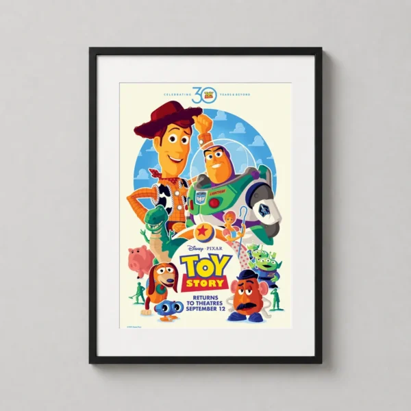 Toy Story 30th Anniversary Woody and Buzz Character Movie Poster