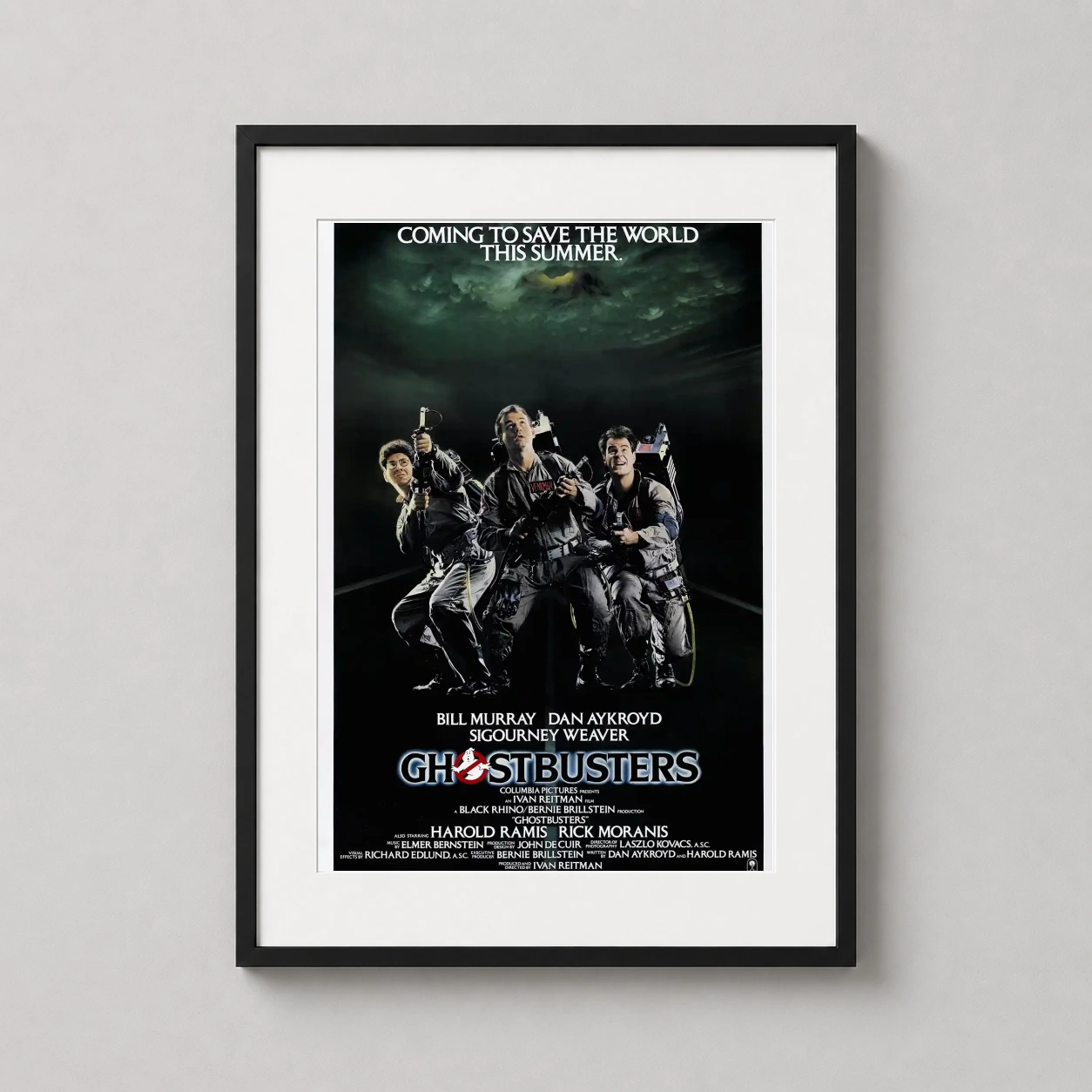 Ghostbusters 1984 Theatrical Cast — original 1984 theatrical artwork for Ghostbusters featuring Bill