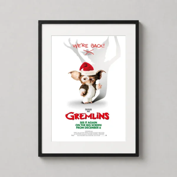 Gremlins Gizmo Santa Hat Christmas Comedy Movie Poster