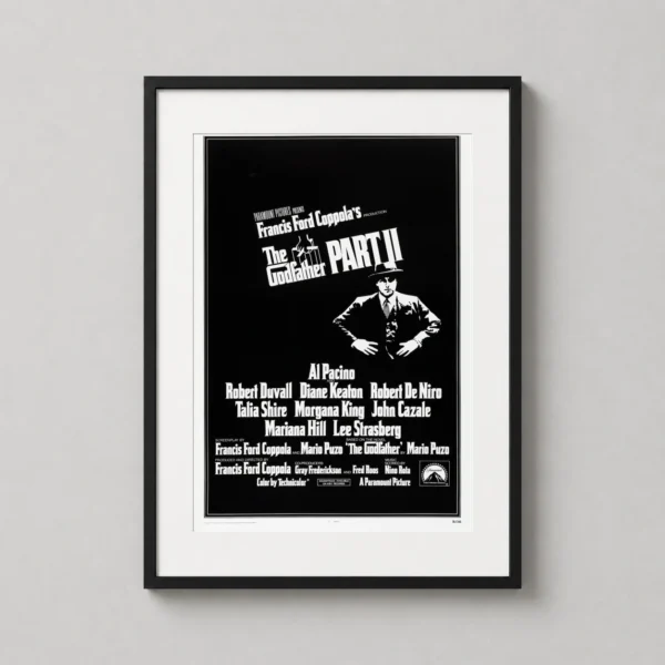 Godfather Part II Black-and-White Minimalist Art Movie Poster