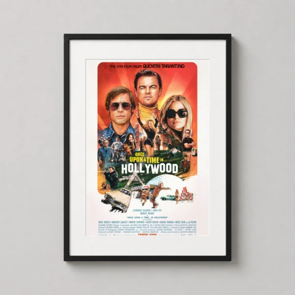 Once Upon a Time in Hollywood Retro Cast Collage Movie Poster