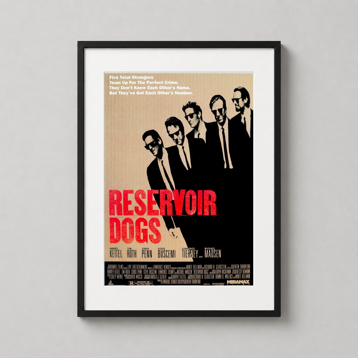 Reservoir Dogs 1992 Iconic — featuring the legendary silhouette walk of Mr. White, Mr. Blonde, and