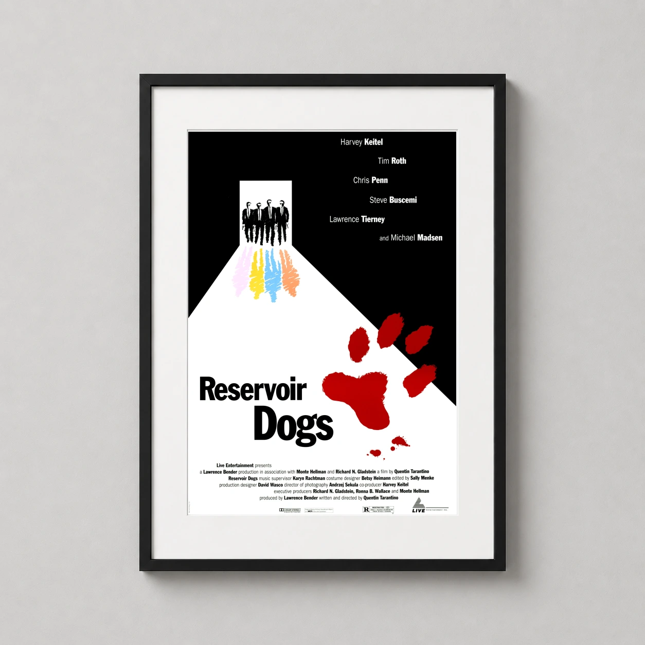 Reservoir Dogs Minimalist Suits — this Reservoir Dogs movie poster features the silhouetted crew in suits
