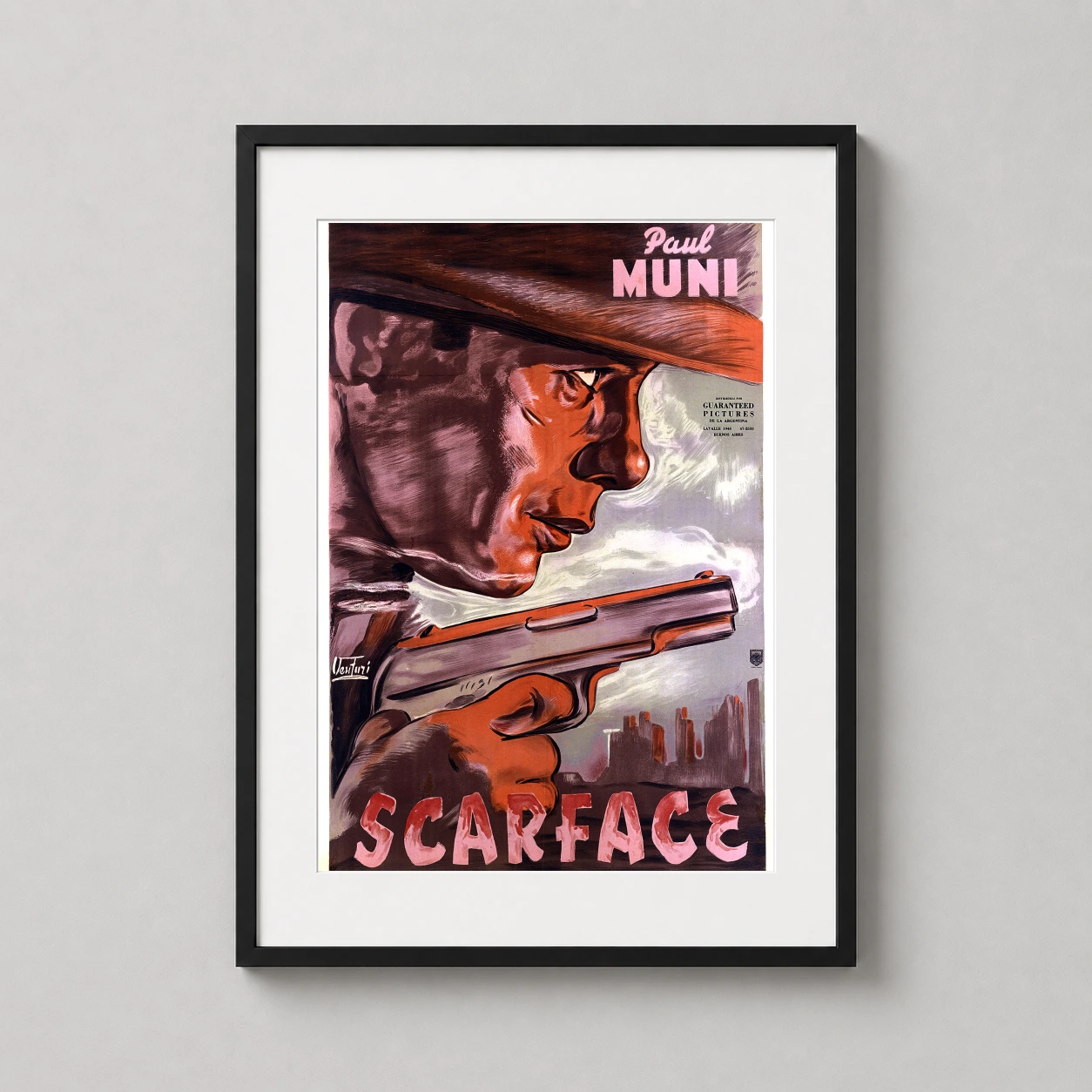 Scarface 1932 Vintage Paul — this vintage Argentine movie poster for Scarface (1932) features a