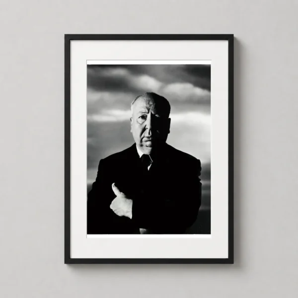Alfred Hitchcock Dramatic Black and White Portrait Photography Print