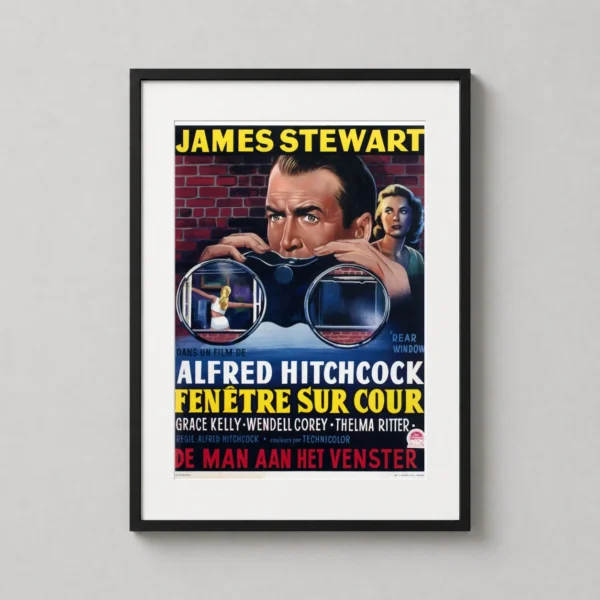 Rear Window Fenetre Sur Cour, Hitchcock Belgian Poster Movie Poster