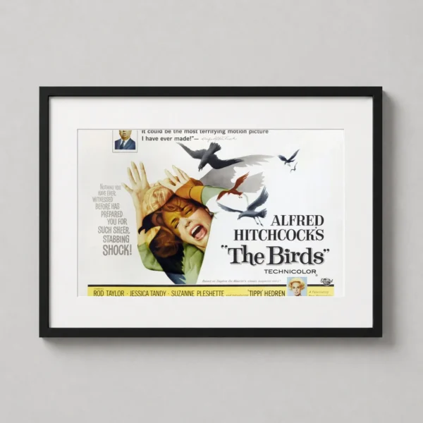 The Birds 1963 Alfred Hitchcock Vintage Horror Movie Poster