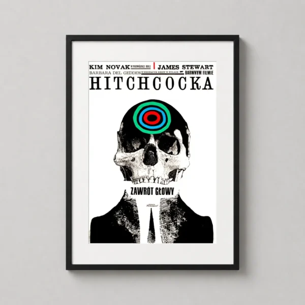 Vertigo 1963 Polish Surreal Skull Movie Poster
