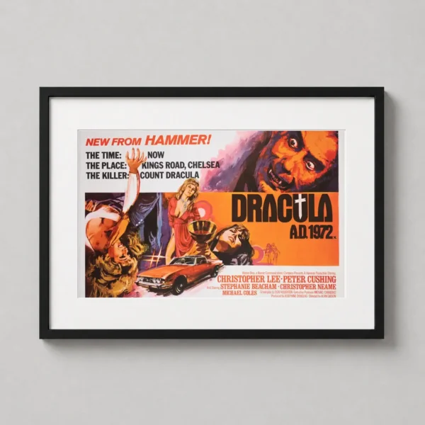 Dracula A.D. 1972 British Hammer Horror Movie Vintage Movie Poster