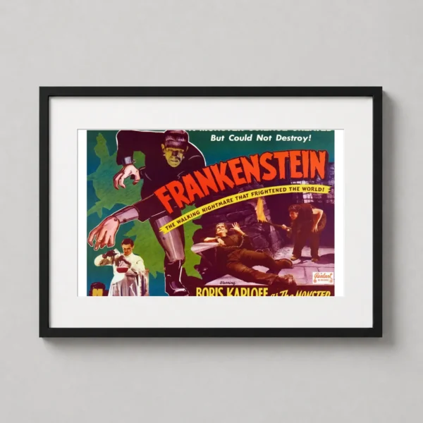 Frankenstein 1931 Boris Karloff Vintage Horror Movie Poster