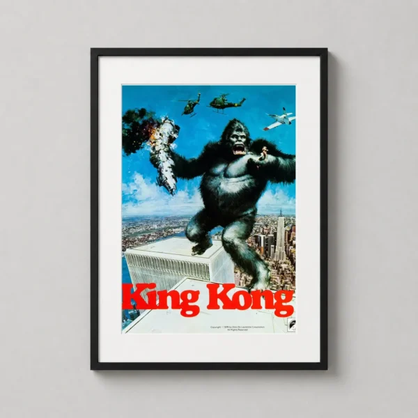 King Kong 1976 World Trade Center Battle Scene Vintage Movie Poster