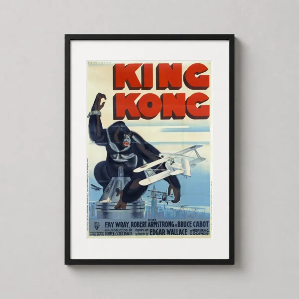 King Kong 1933 Vintage French René Péron Illustration Movie Poster