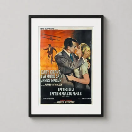 North by Northwest Vintage – Cary Grant Illustration movie poster for gallery wall display by MerchFuse