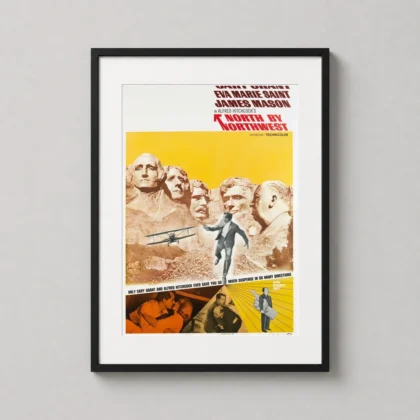North by Northwest – Vintage Cary Grant decorative movie poster for curated interiors by MerchFuse