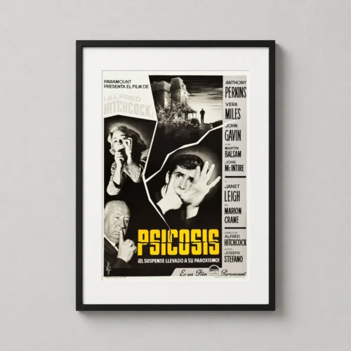 Psycho 1960 Spanish Psicosis Vintage Movie Poster