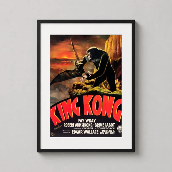 King Kong Sanjulian Vintage Battle Movie Poster
