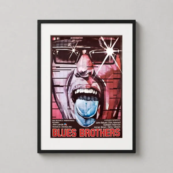 Blues Brothers Polish Blue Tongue Movie Poster