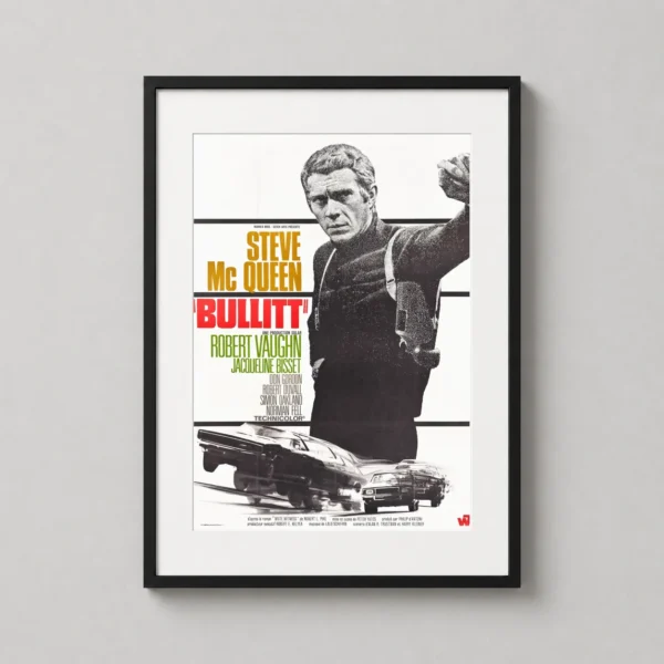 Bullitt 1968 Classic Steve McQueen Art Movie Poster