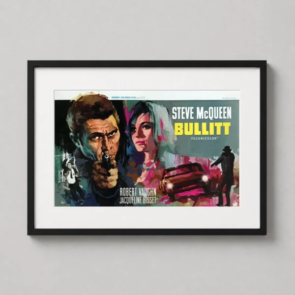 Bullitt Vintage Painterly Steve McQueen Art Movie Poster