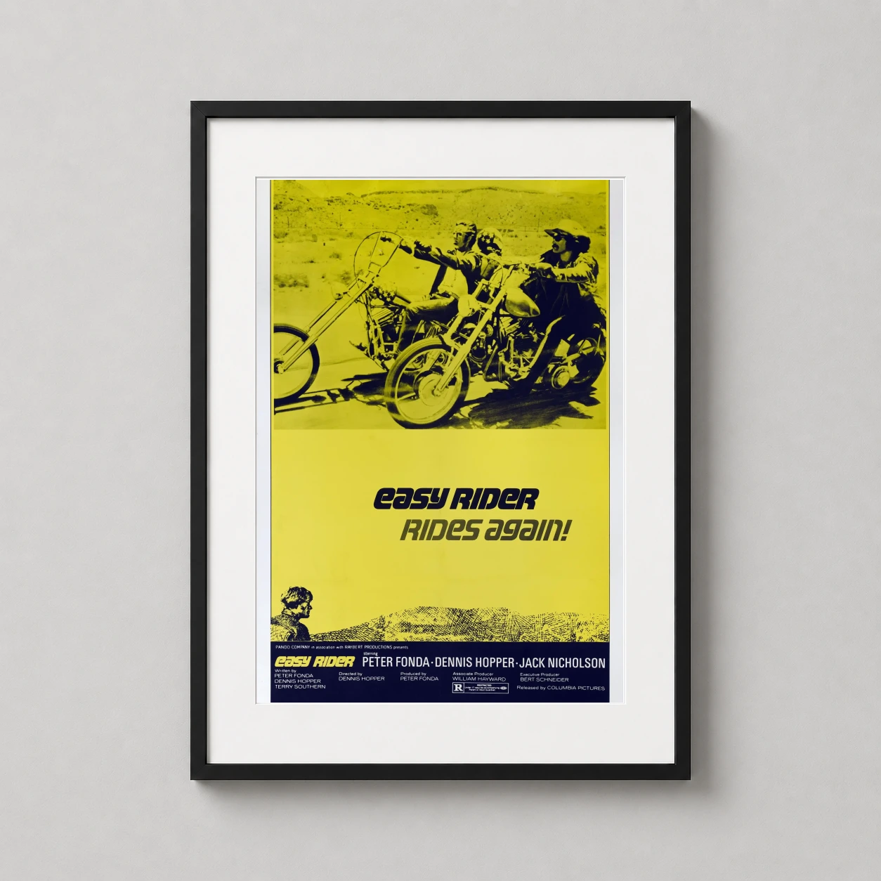 Easy Rider — easy Rider, Vintage Yellow Chopper is presented as a frame-ready movie