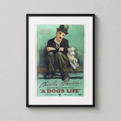 Charlie Chaplin's A Dog's Life Classic decorative movie poster for curated interiors by MerchFuse