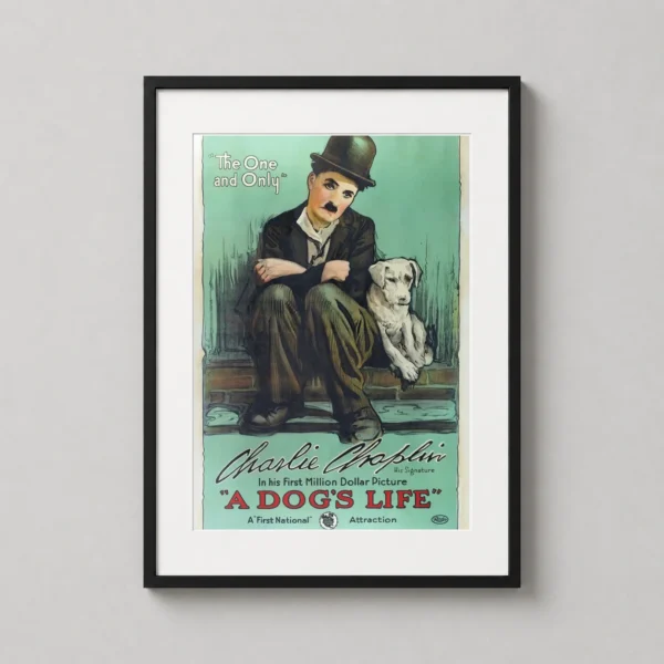 Charlie Chaplin A Dog's Life Vintage Movie Poster