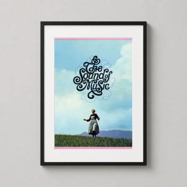 The Sound of Music, Vintage Swirl Typography Movie Poster