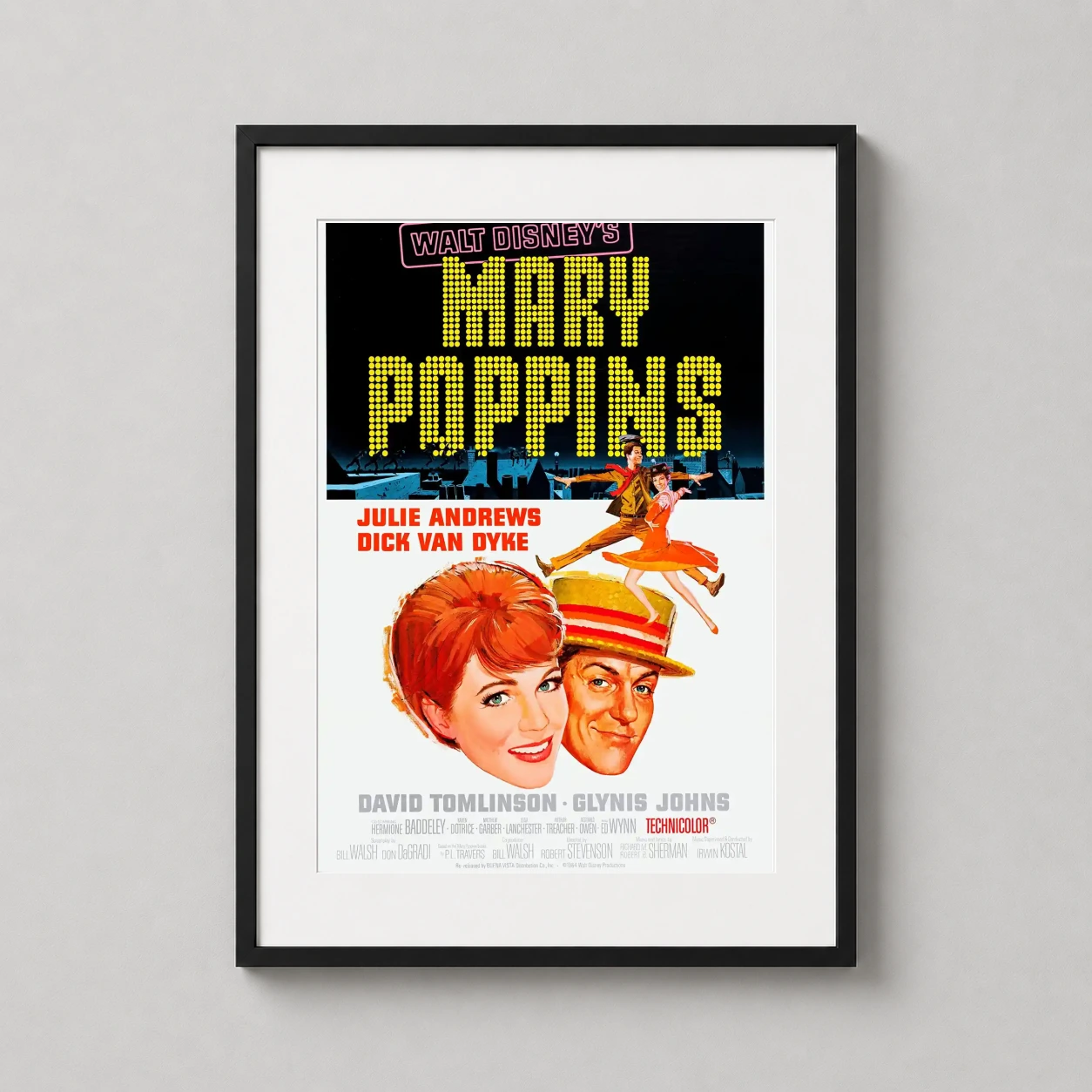 Mary Poppins — this 1964 theatrical one-sheet features Julie Andrews and Dick Van Dyke