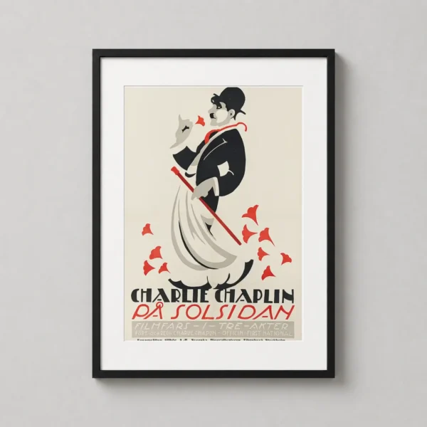 Charlie Chaplin På Solsidan Vintage Swedish Movie Poster