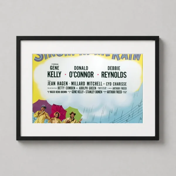 Singin' in the Rain 1952 Movie Title Card Vintage Movie Poster