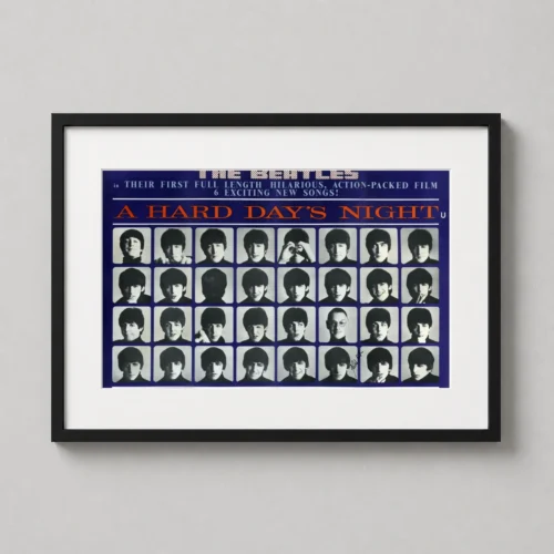 A Hard Day's Night 1964 British Portrait Grid Movie Poster
