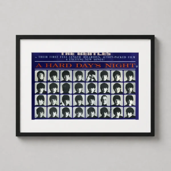 A Hard Day's Night 1964 British Portrait Grid Movie Poster