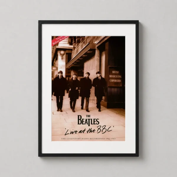 The Beatles Live at the BBC Vintage Sepia Music Movie Poster