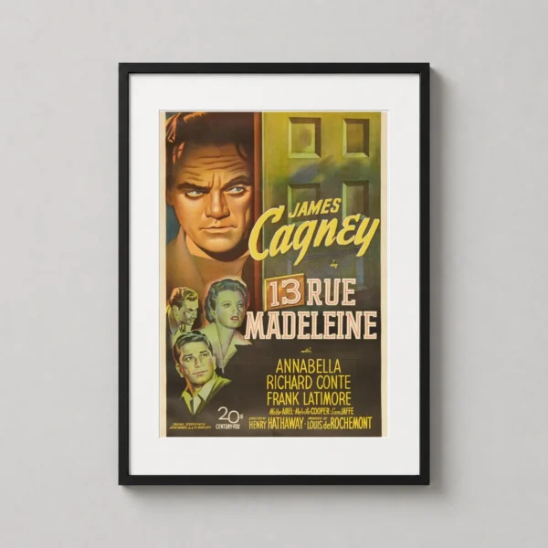 13 Rue Madeleine Vintage James Cagney Film Noir Movie Poster