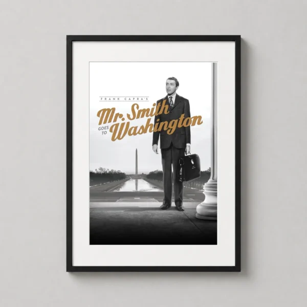 Mr. Smith Goes to Washington James Stewart Monochrome Movie Poster