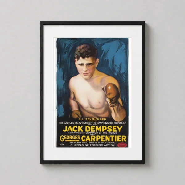Jack Dempsey vs Georges Carpentier 1921 Boxing Fight Poster Movie Poster