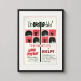 The Beatles A Hard Day's Night and Help Vintage Movie Poster