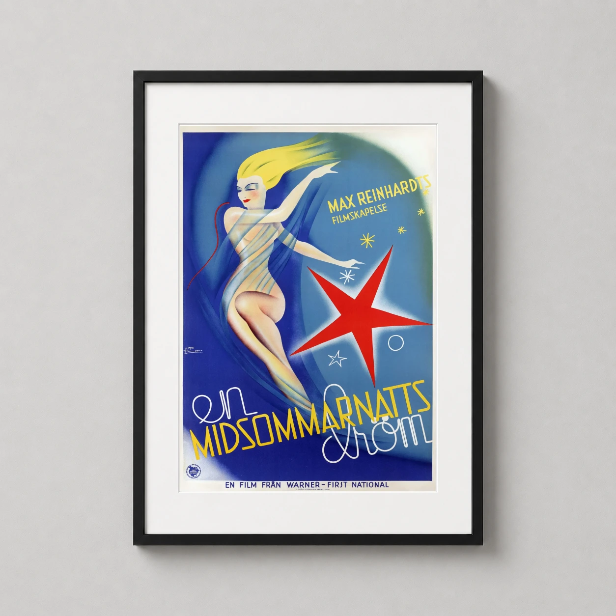 A Midsummer Night's Dream Fairy Film — vibrant 1935 Swedish poster for A Midsummer Night's Dream featuring a