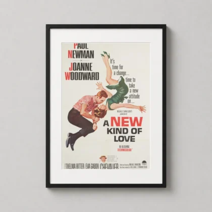 A New Kind of Love | Movie Poster | Vintage Paul Newman & Joanne Woodward Art framed wall art mockup