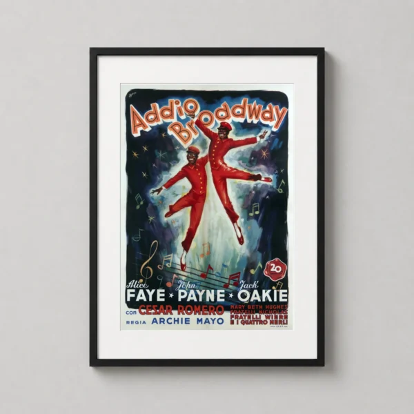 Addio Broadway 1941 Vintage Italian Musical Movie Poster