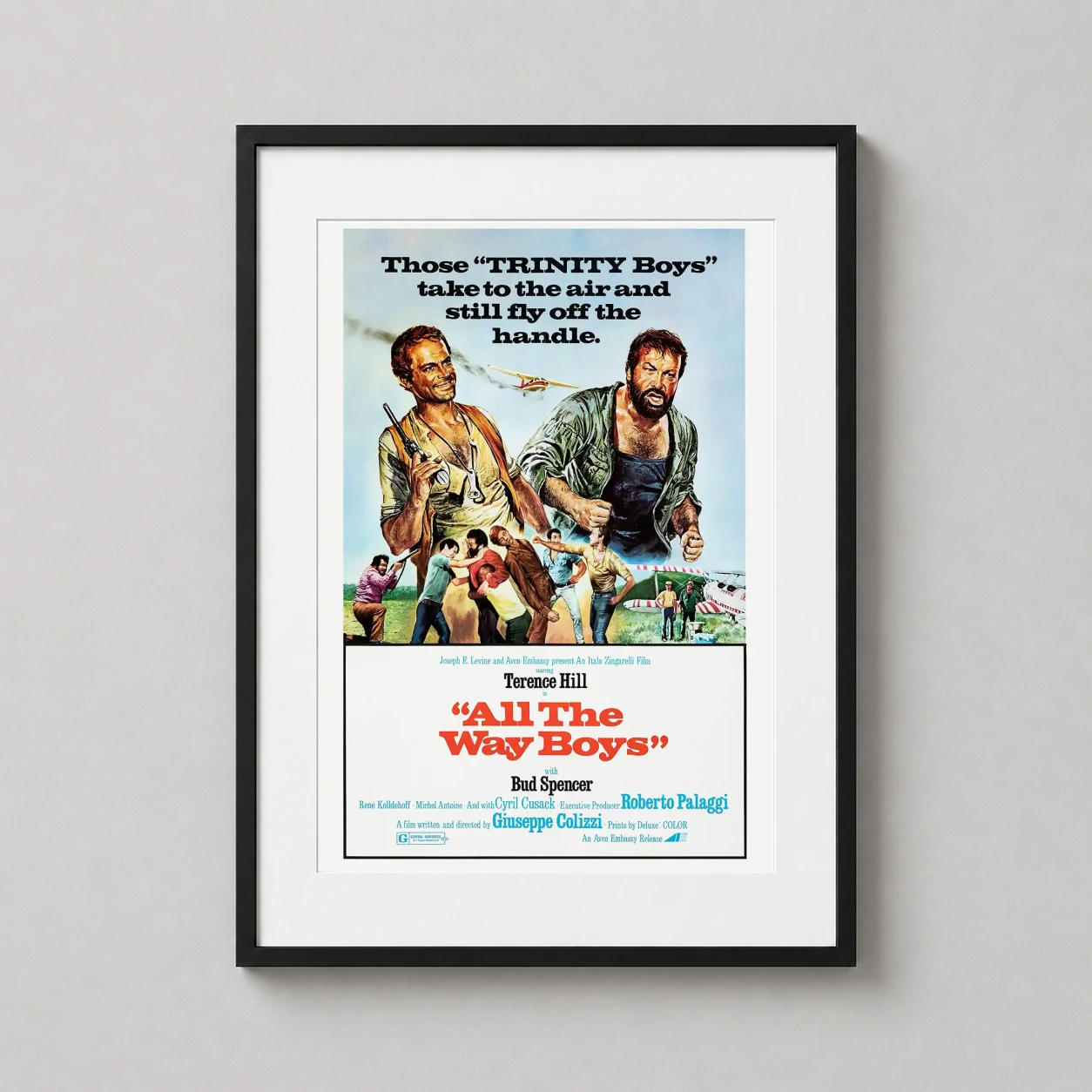 All the Way Boys — vintage illustrated movie poster for All the Way Boys featuring Terence