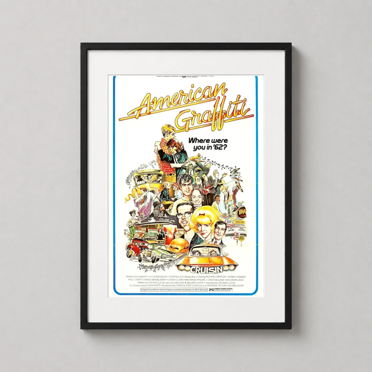 Graffiti — vibrant retro illustration for American Graffiti featuring classic hot